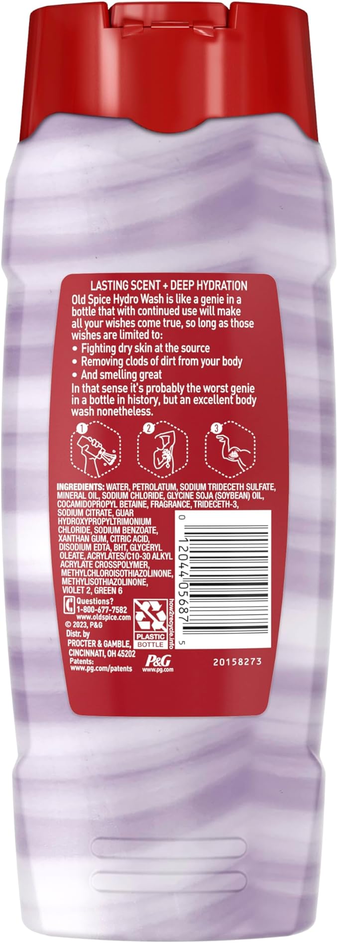 Old Spice Moisturizing Body Wash for Men, Hydro Wash, 2-in-1 Long Lasting Scent & Deep Hydration, 24/7 Shower Fresh, Swagger Scent, 21 oz (Pack of 4)
