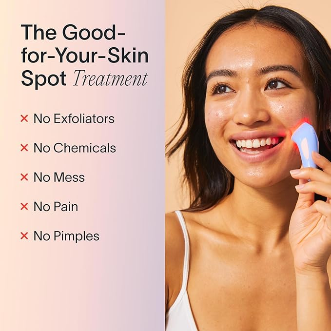 Solawave Bye Acne Spot Treatment | Premium Pimple Red Light Therapy & Blue Light Recovery | Use Before Pimple Patches | Acne Care Light Device | Face Care Must-Have | Solawave Original