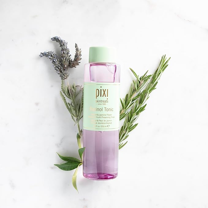 Pixi Retinol Tonic to-Go, Smoothing & Firming Toning, Enhanced with Peptides to Boost Collagen Production, Alcohol-Free Daily Rejuvenating Toner On The Go, 60 Pads