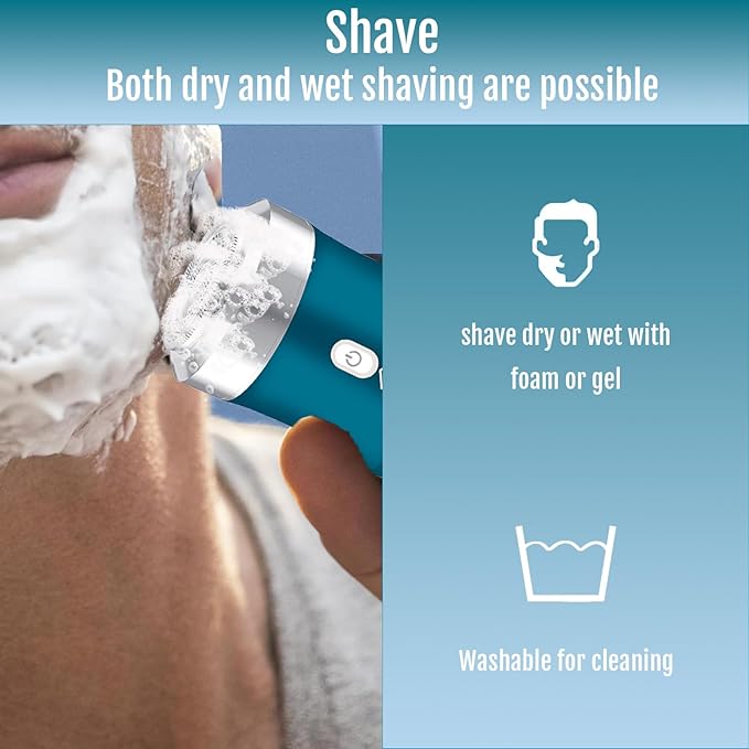 Mini Electric Razor,Wet Dry Electric Shavers for Men Women,30 Day Battery Life,Powerful Men's Shaver Used for face Chest Leg Shaving,Travel Size Toiletries for Travel Car Home,Blue