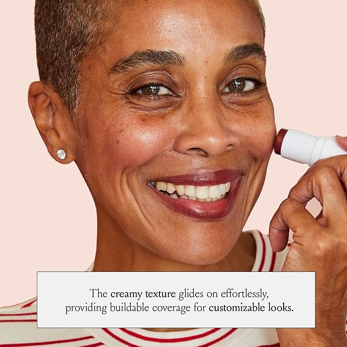 BOOM Beauty Boomstick Berry - All-in-One Cream Blush for Cheeks, Eyes & Lips - Long-Wearing, Blendable Makeup Blush Stick for Mature Skin - Cruelty-Free Lip Cheek Tint with Skincare Benefits