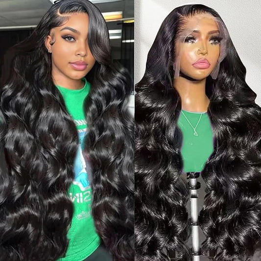 32 Inch 13x4 HD Lace Front Wigs Human Hair Body Wave Lace Frontl Wigs Human Hair Pre Plucked With Natural Black Hairline Baby Hair For Women 180% Density Glueless Wigs Human Hair
