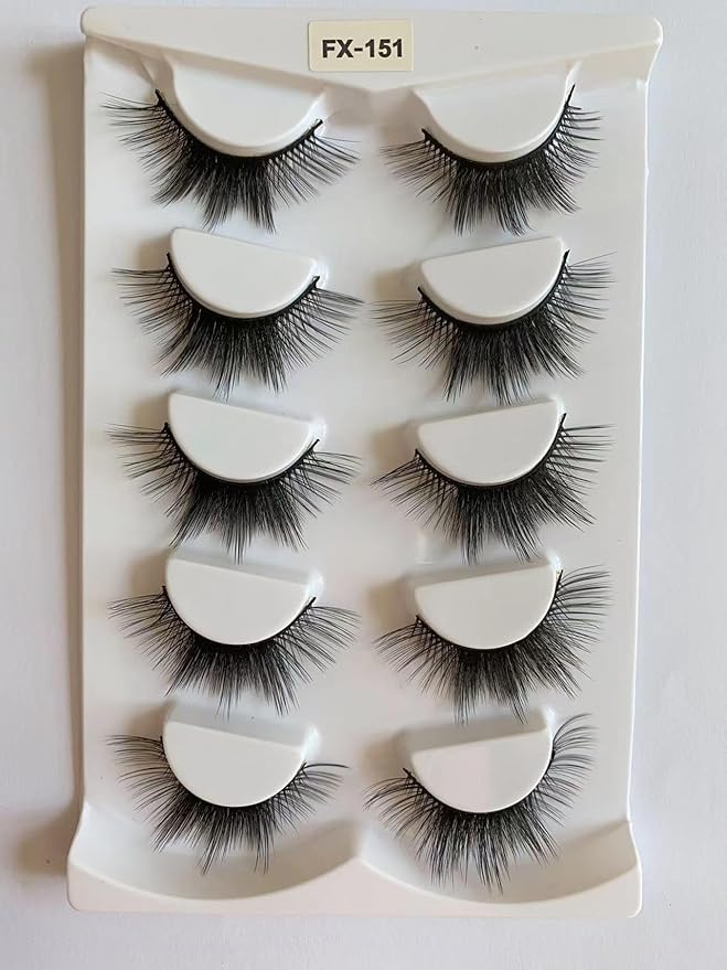 Sunniess Ombre Colored Lashes Silk Protein Fluffy Wispy Volume Fake Lashes for Halloweens Cosplay Party Stage Russian D Curl Lashes with Color Make up Faux Mink False Eyelashes 5 Pairs (5ce-01)