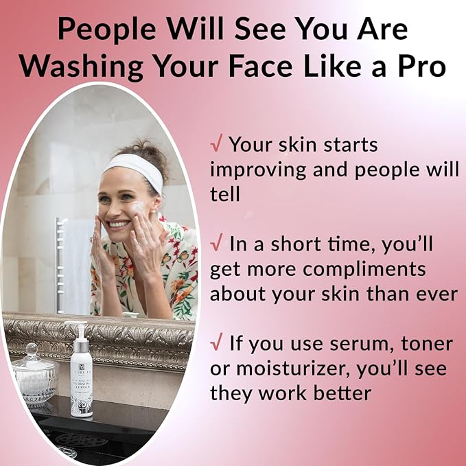 Organic Face Wash For Women & Men – Beauty Control with Anti-Aging Hydrating Facial Foaming Cleanser. 98% Natural Gel - Gentle, Pore Refining & Moisturizing Way To Clean, Renew & Soothe Dry Skin Daily