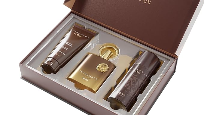 Afnan Supremacy in Oud Luxury Perfume Gift Set - Eau De Parfum (3.4 oz) + Deodorant (5.1 oz) + Shower Gel (5.1 oz) | Intense & Opulent Oud Fragrance