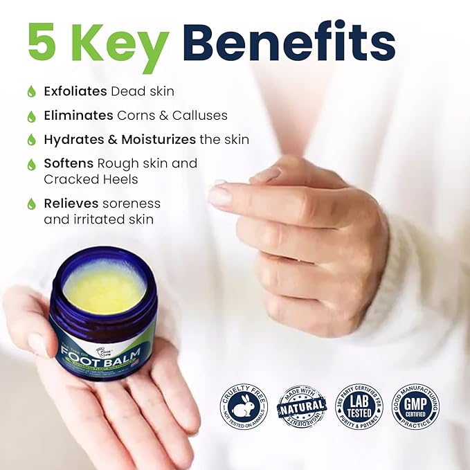 Muscle Relief Foot Soak with Epsom Salts & Tea Tree Oil Foot Balm - Moisturizing Athletes Foot Care Balm for Dry Cracked Feet