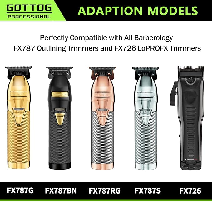 FX707BL Replacement Blades for All FX787 & FX726 Trimmers, GOTTOG FXBLUE Zero-Gapped Replacement Blades Compatible with BaByli*s* Trimmer Blades (FX707BL) - Blue