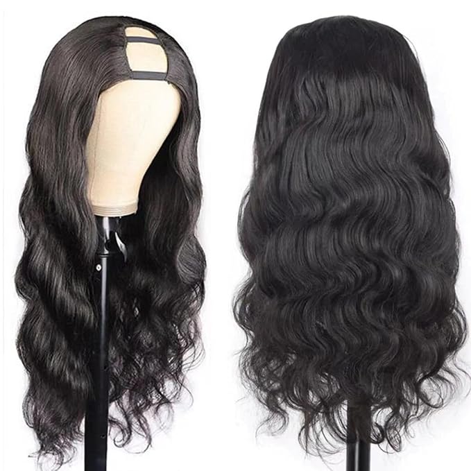 U Part Human Hair Wig Body Wave U Part Wig Human Hair for Black Women Glueless Wigs Human Hair Clip Upgrade Natural Hair Wig Beginner Friendly Middle Part 180% Density 28inch