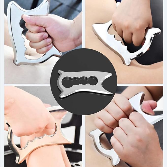 JWCASA Muscle Scraper Scar Tissue Massage Tools Foot, Neck, Knee, Leg Back Massager IASTM Tool for Physical Therapy & Plantar Fasciitis with 2 Pieces Set 4