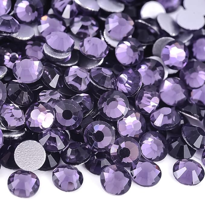 Blinginbox Flatback Rhinestones Bulk,14400pcs Crystal Round Loose Gemstones Glass Rhinestones for Crafts Makeup Nail Art Clothes Shoes DIY Decorations(SS16,3.8-4.0mm,Tanzanite)