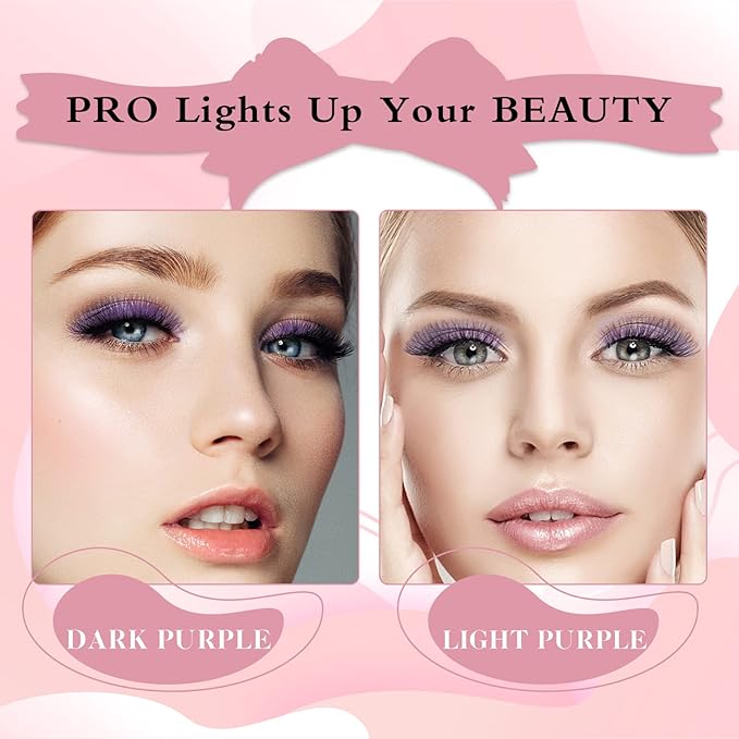 168 Pcs Colored Lash Clusters 2 Colors Mixed Cluster Lashes Dramatic Cosplay Lashes for DIY Individual Lash Extensions at Home Thin Band and Soft (Light Purple+Dark Purple, D-10-16mix)