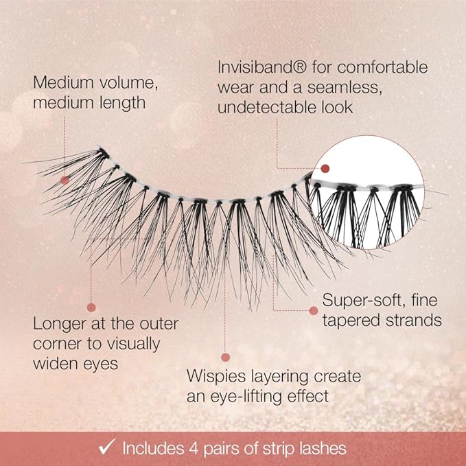 Ardell Strip Lashes Naked Lashes #422 - Invisiband, Comfortable False Eyelashes, 2 Pack