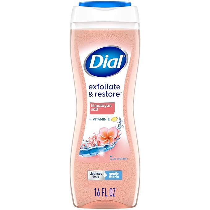Dial Body Wash, Exfoliate & Restore Himalayan Salt, 16 fl oz, Pack of 4