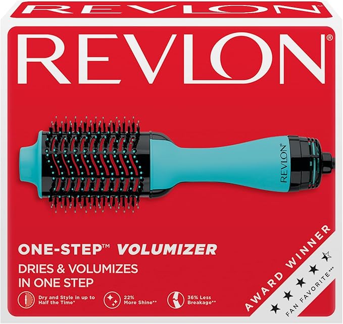 REVLON One-Step Volumizer Original 1.0 Hair Dryer and Hot Air Brush, Mint