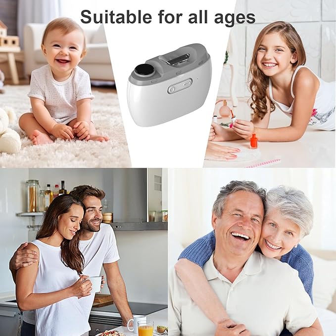 Electric Nail Clipper Trimmer for Adults: Rechargeable Baby Nail Trimmer Electric 2-in-1 Cutting and Grinding 2-Speed Nail Drill File with LED Light for Men Women Kid Seniors