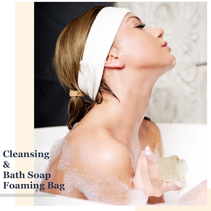 Cunhill Exfoliating Pouch Sisal Soap Saver Bag with Drawstring Mesh Foaming and Drying Soap Holder for Bath and Shower (100 Pieces)