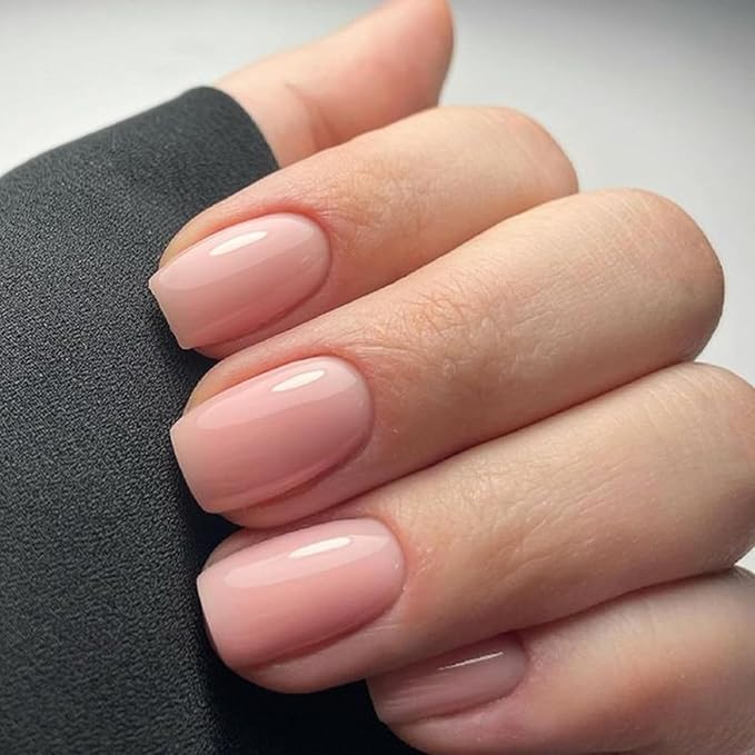 Modelones Pink Press on Nails, Spring Easter Short Square Fake Nails, Reusable Nail Kit with Nail Glue Adhesive Tabs Mini Nail File, Nails Press Ons 32Pcs 16Sizes, Women Girl Gift