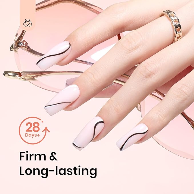 Beetles Poly Extension Gel Nail Kit, 4 Colors Nude Pink Neutral With Base Top Coat Manicure Enhancement All In One Poly Nail Gel Kit