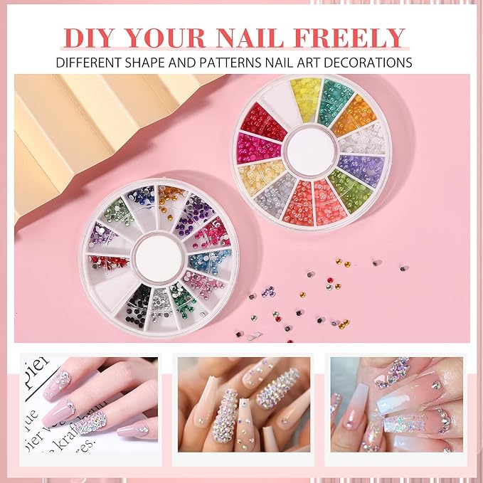 Professional Acrylic Nail Kit - Practice Hand Set with Powder, Brush, DIY Starter Kit for Beginners with tips, glue, and glitter