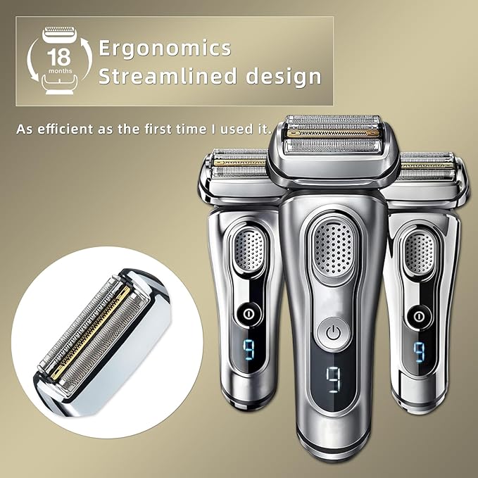 94M Series Razor Replacement Head Kit Compatible with Series 9 Aluminum Foil Electric Razors 9290cc, 9291cc, 9370cc, 9293s, 9385cc, 9390cc, 9330s, 9296cc and more