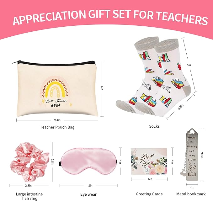14 pcs Teacher Appreciation Gift Set Christmas Gifts Teacher Gifts Box for Women Best Teacher Gifts for Women Funny Thank You/Retirement/Christmas/Birthday Baskets Gifts for Teachers (Style--2)