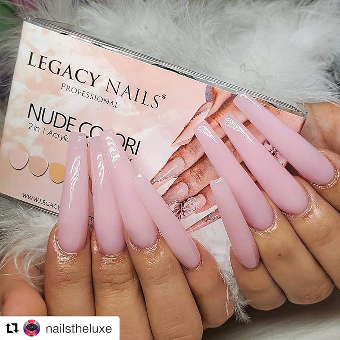 Legacy Nails Professional ACRYLIC NAIL POWDER COLLECTION - High-Pigment Formula, Long-Lasting Wear & Salon-Quality Nail Art, Extensions, and Sculpting (NUDE COLORI COLLECTION)