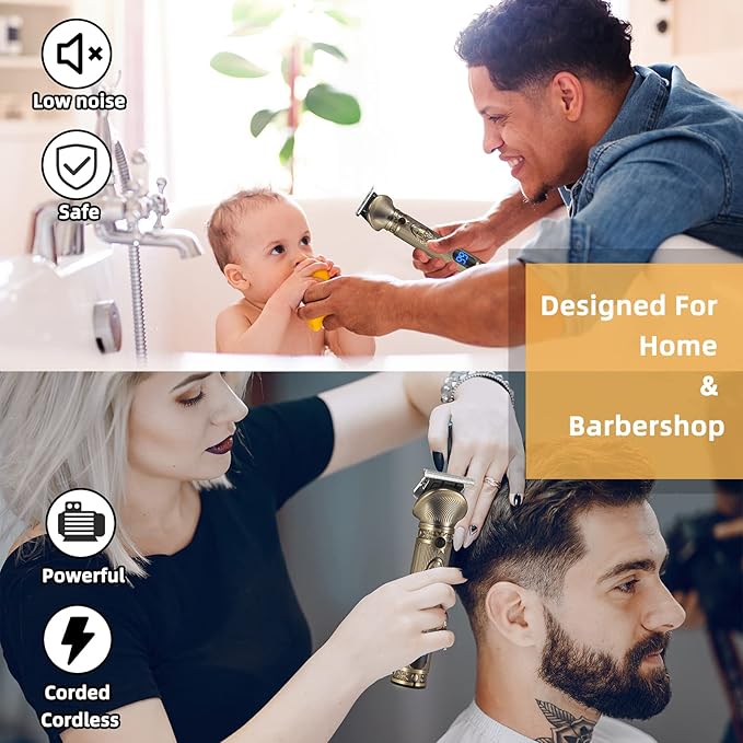 Beard Trimmer for Men, Electric Razor Shavers for Men w/Case, Cordless Hair Clipper T-Blade Trimmer, Mens Grooming Kit for Nose Ear Body Face Mustache -180 Mins Shaving, Father Gifts for Him