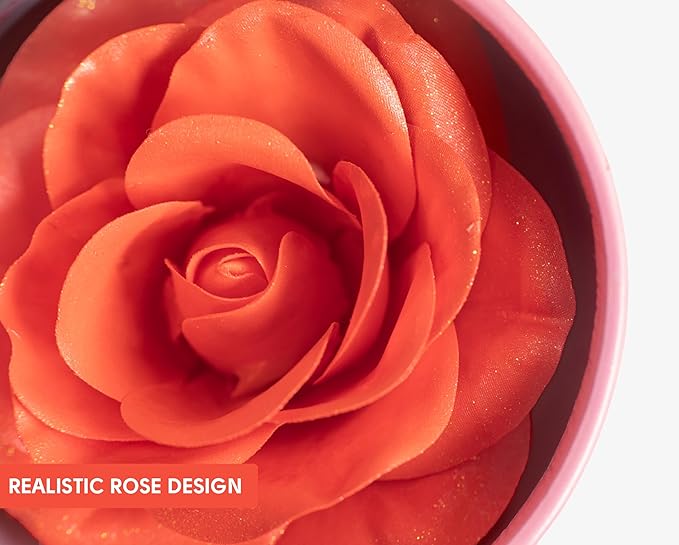 3D petal rose makeup blush gift highlighter Rare beauty blush rubor forma de rosa real rose flower red blush (Orange)