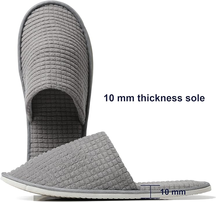 SPA Guest Slippers, 6/12 Pairs Reusable Washable Unisex Spa Slippers for Hotel Bedroom Wedding Party Travel