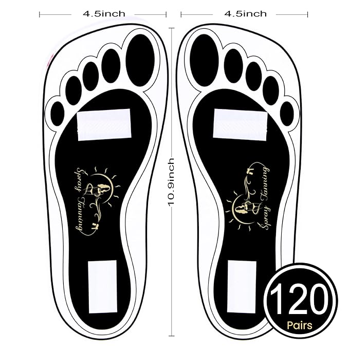 120Pairs(240Feets) Disposable Stick Spray Tanning Feet Pads Perfect for preventing spray tan solution,Deluxe & Hygienic Spray Tan Feet Pads-Ideal for Salons and Spas or Home,Easy to Apply