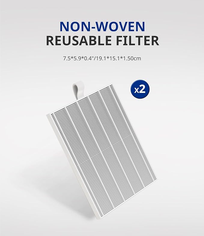 AIRSEE 2-Pack Reusable Filters for GD3 Nail Dust Collector Non-woven Fabric Nail Drill Acrylic Dust Catcher File Dust Clean Vacuum Manicure Machine Supply High-Efficiency Long-Lasting Pull-Out Design