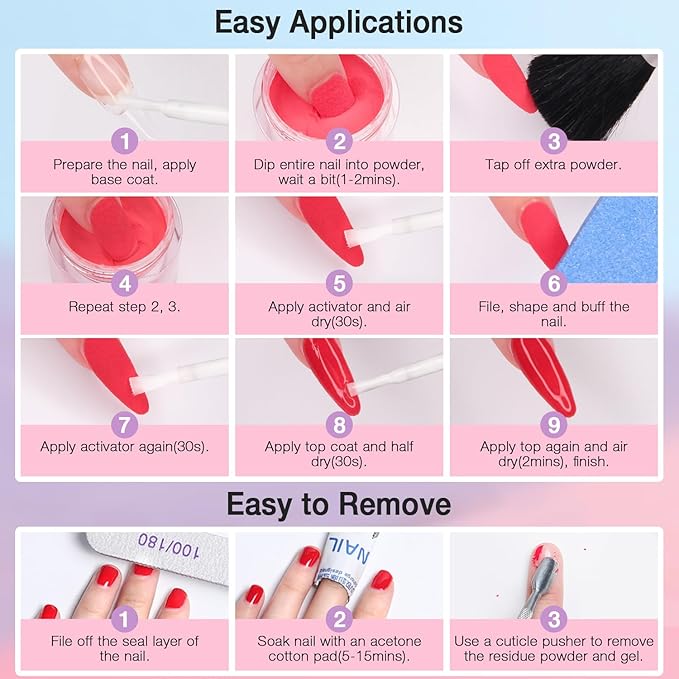 REDNEE 33pcs Dip Powder Nail Kit 24 Colors Nude Gray Series Dip Manicure Kit with Dipping Powder System Liquid Set and Essential Manicure Tools for French Nail Art Design Home DIY RE83