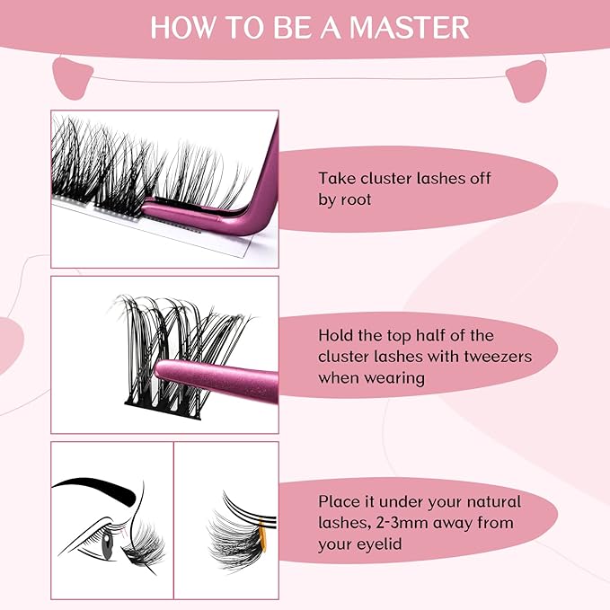 Cluster Lashes 72 Pcs Lash Clusters DIY Eyelash Extension Individual Cluster Eyelashes Tender Style Self-Application Fluffy Super Thin Band Reusable Soft & Comfortable(Tender-C-14mm)