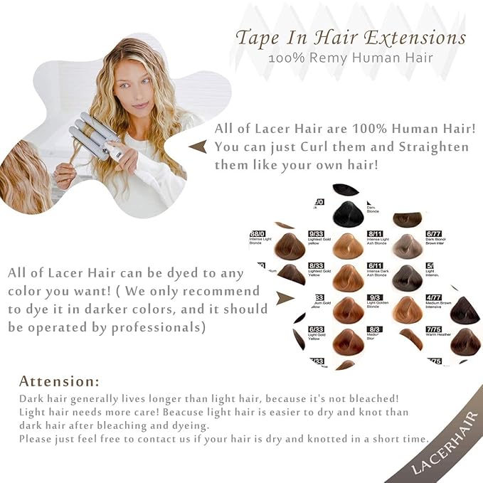 LacerHair Tape in Hair Extensions Human Hair Double Side Tape Seamless Skin Weft Darkest Brown to Chestnut Brown B#2/6 Real Remy Human Hair Reusable Tape in Extensions 20Pcs 50g per set 16 Inch