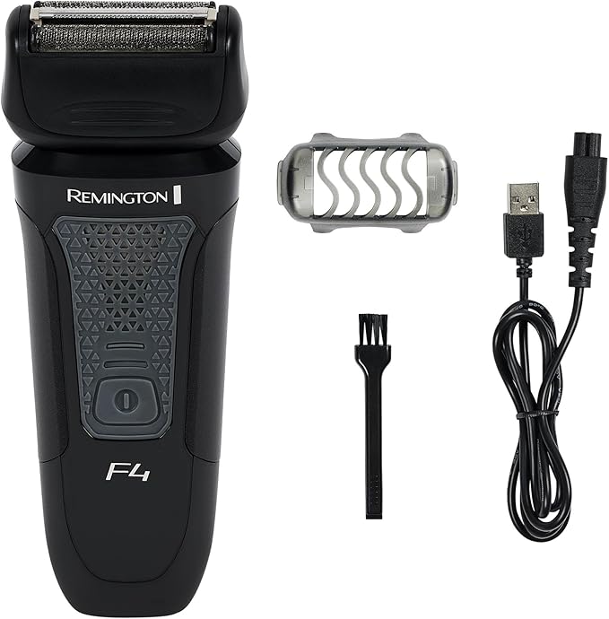 Remington F4 Style Series Foil Shaver for Men, Flexing Blades for Close and Comfortable Shave, Cordless Electric Rechargeable Razor.
