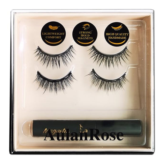 Magnetic Eyelashes Natural Look /3D Short Magnetic Lashes with Eyeliner/Cruelty-Free & Vegan Faux Mink Lashes /60 Wears