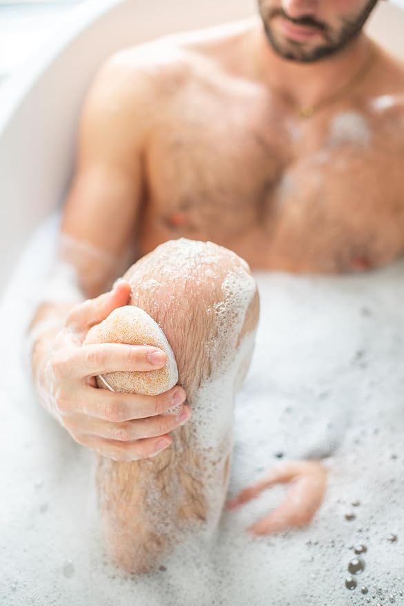 Bathorium Konjac Walnut Shell Body Sponge, Gently Cleanses Skin, Ideal for Daily Use, Made with Hand-Harvested Asian Konjac Root, Softens & Revitalizes, 1 Sponge