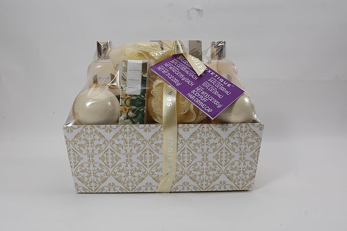 Spa Gift Baskets for Women, Spa Luxetique Spa Gifts for Women, Birthday Gifts for Women, 12pc Vanilla Bath Gift Set, Self Care Gifts for Women, Spa Kit for Women