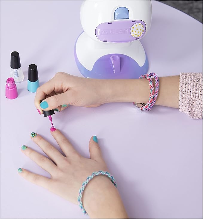 Cool Maker, GO Glam Nail Stamper Deluxe Salon with Dryer for Manicures and Pedicures with 3 Bonus Patterns and 2 Bonus Nail Polishes, Amazon Exclusive