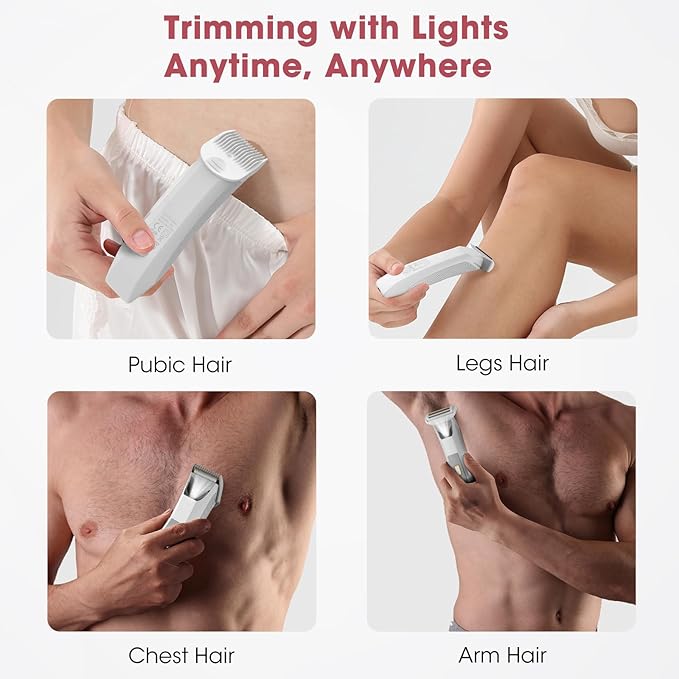 Electric Razors for Women & Men- Bikini Trimmer Women- Manscape Ball Trimmer for Men,Wet/Dry Men's Electric Shavers,No Nicks, No Cuts, Rechargeable & Waterproof Body Shaver,White