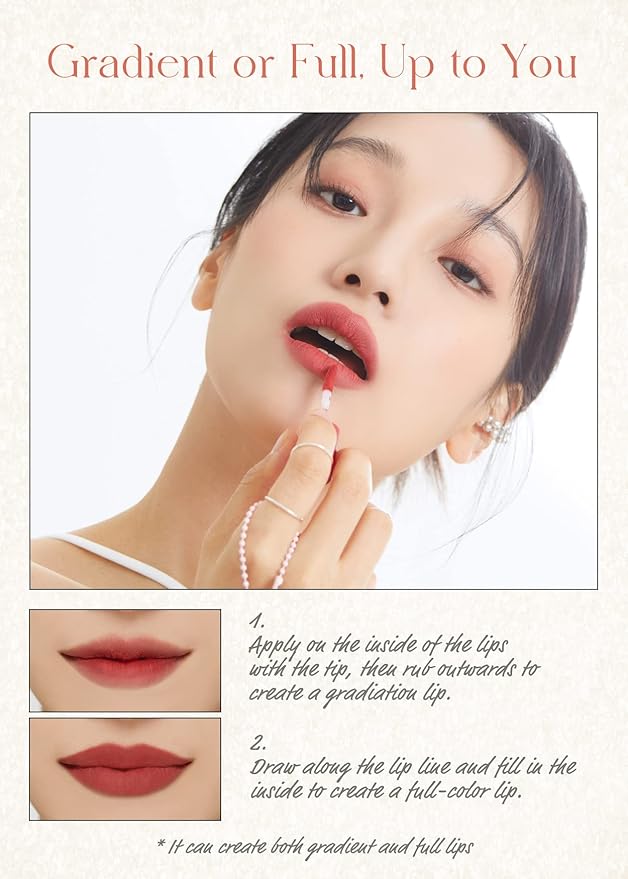 I'M MEME Lip Stain - Color Key Ring Velvet Tint - Gift, Highly-pigmented, Long Lasting, Travel-Friendly, Velvet Finish, 04 Cozy Red, 2.8 g