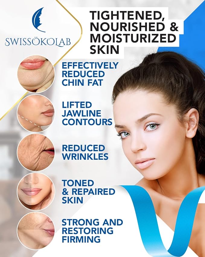 SWISSÖKOLAB Double Chin Reducer V Line Lifting Mask Face Slimming Strap Chin Neck V Shaped Lift Tape Chin Up Patch V Up Contour Tightening Firming