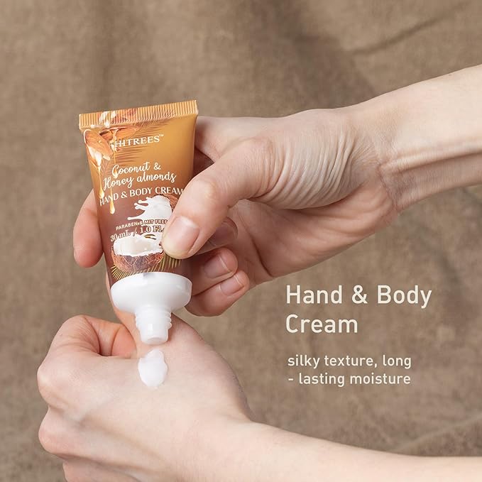 Spa Gift Set for Women, Coconut & Honey ALMOND Teengirls Gifts Friendship Women, Tote Bag, Shower Gel, Hand & Body Cream, Bath Gift Set for Her, Birthday for Best Friend, Mom, Mothers Day