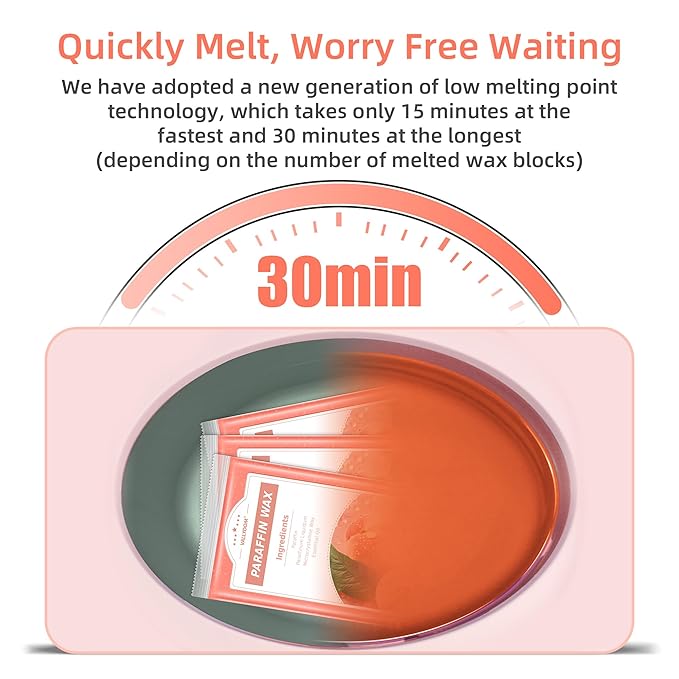 Paraffin Wax Refills, 4 Pack 200g Peach Scented Paraffin Wax Blocks for Paraffin Bath, Paraffin Wax Machine Refills for Hand Feet Dry Skin,Rrelieves muscle fatigue, Hydration and nourish