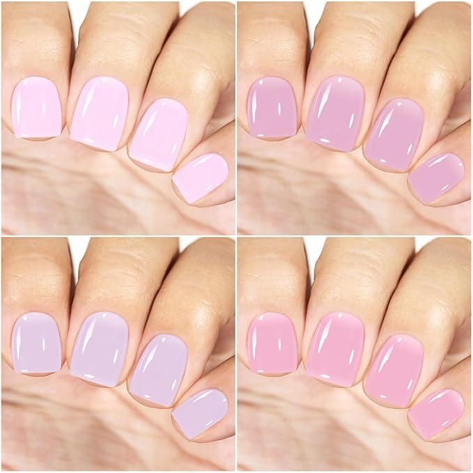 Vishine Gel Nail Polish Starter Kit with UV LED Nail Lamp, 45ColorSheer Milky Pink Jelly Nude Transparent Gel Polish, Top Coat, Base Coat & Matte Top Coat with Essential Nail Art Manicure Tools Set