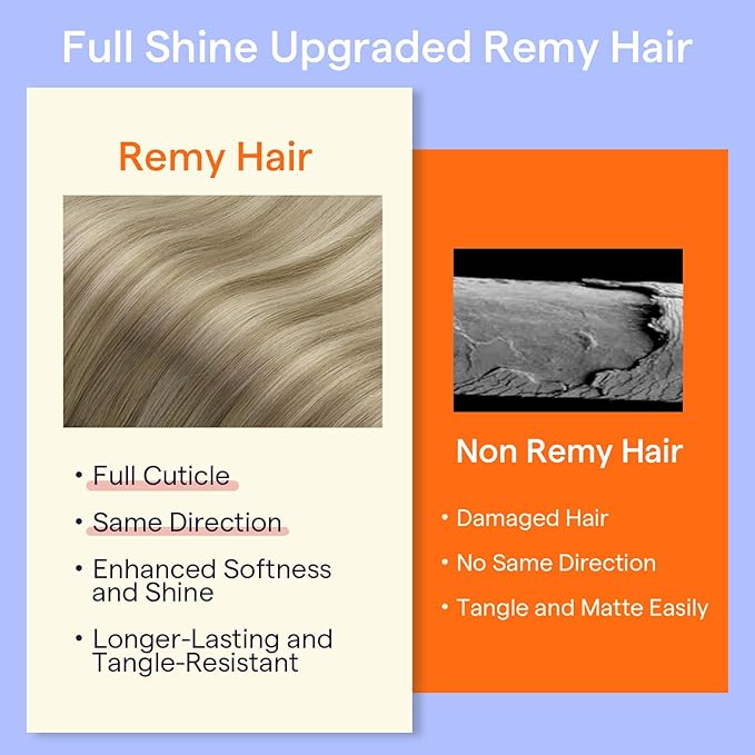 Full Shine Balayage Blonde Clip in Human Hair Extensions Short Clip in Hair Extensions for Women Grey to Light Ash Brown Mix Blonde 12 Inch 7 Pcs 95 G