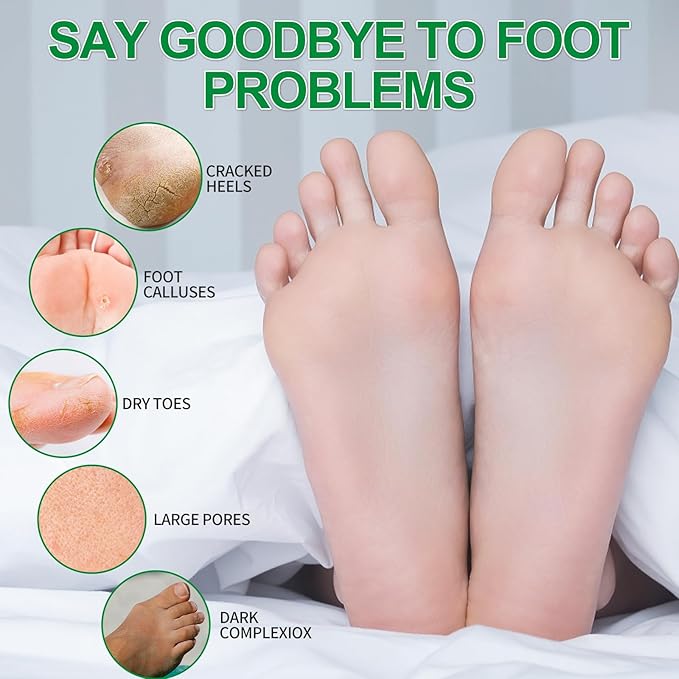 Pedicure Kit Foot Soak Set: Bubble Salt, Sugar Scrub, Massage Mask, Massage Lotion in a Box, 4 Step Foot Spa Kit for Dry Feet, Calluses and Tired Feet (1 Set Green Tea)