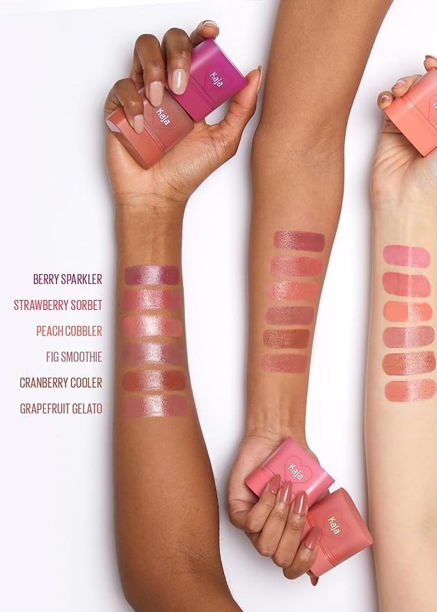 KAJA Cheek & Lip - Dewy Bar 05 Cranberry Cooler | Creamy Blusher and Balm Multi-Stick, 45% Moisturizing Oil, Apple Extract, Vitamin-Hyaluronic Acid Infused, High Shine, Mother's Day, 10g