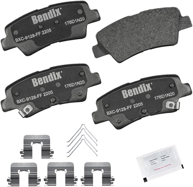 Bendix Priority1 CFC2205 Ceramic Rear Brake Pads for Hyundai Veloster 2021-2019, Kia Forte 2023-2019, Forte5 2023, Niro EV 2022-2019, Soul EV 2023