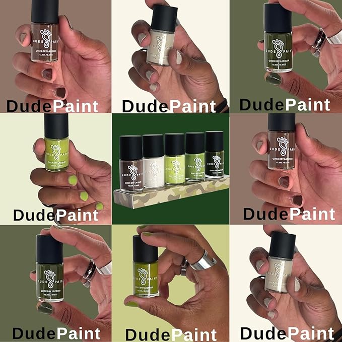 Dudes in Camo (Military/Camouflage) Nail Polish Set for Boys Pack of 5 Colors